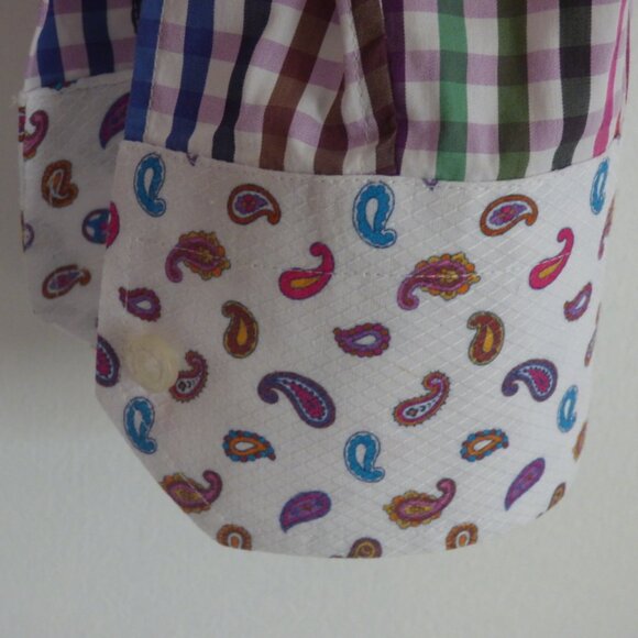 Etro gingham dress shirt with contrasting paisley. Only worn once. - Picture 3 of 7